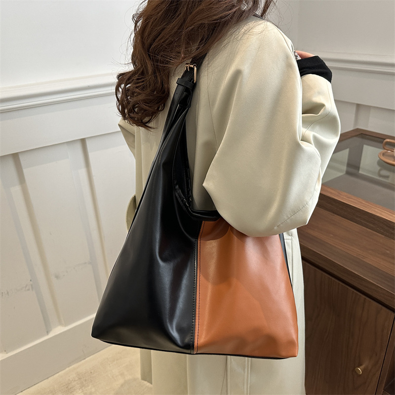 Bolsa de gran capacidad, bolso de mujer transfronterizo 2024 nuevo estilo simple, moda universal, bolso de hombro, bolso de brazo de viaje de color