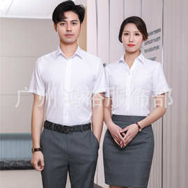 广州厂家男女衬衣短袖商务衬衣男女职业衬衫办公室衬衣量身订做