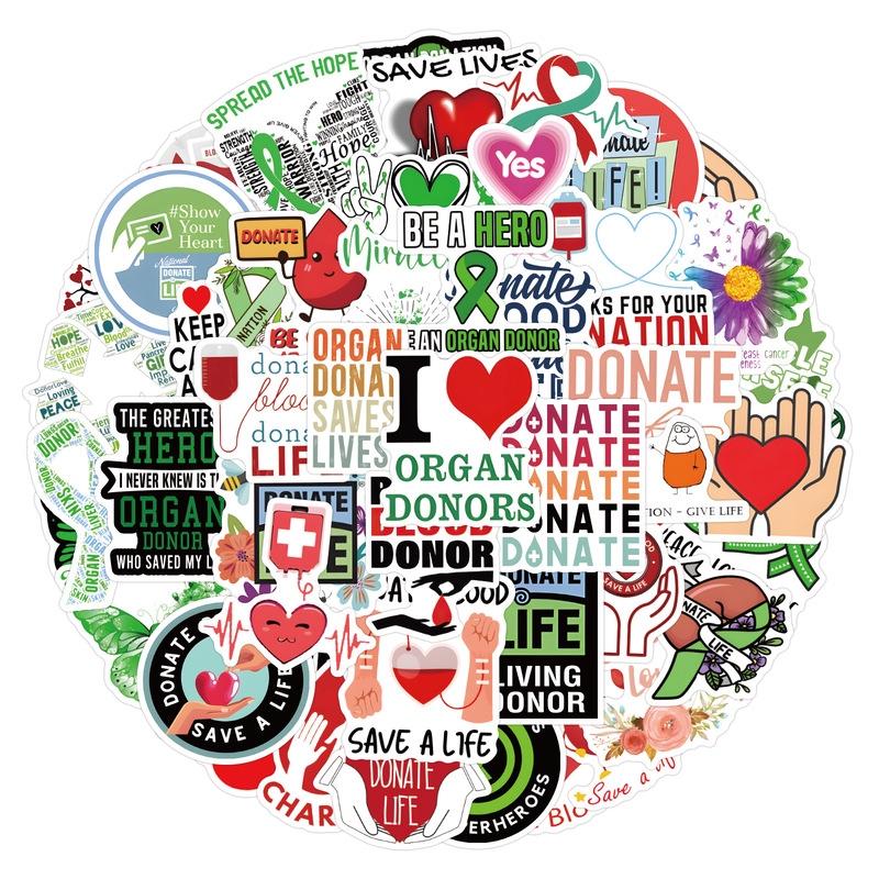 60 new donation to give life Donate Life graffiti stickers car luggage stickers wholesale