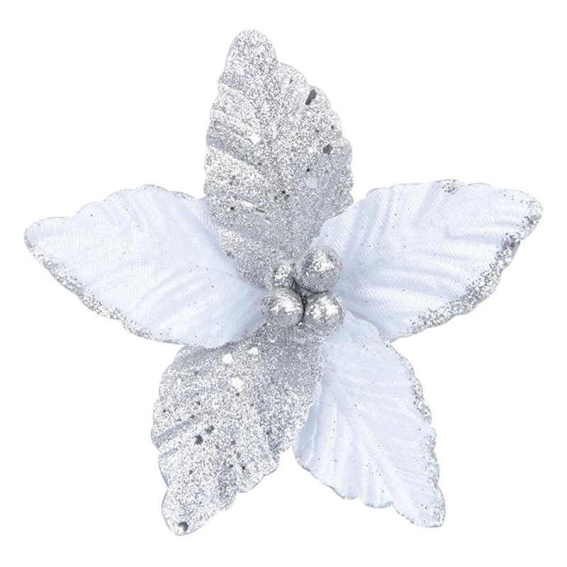 Tela de imitación de polvo de oro de doble capa, flores navideñas, accesorios para arreglos florales de árboles de Navidad, suministros decorativos para la disposición de escenas florales, venta al por mayor