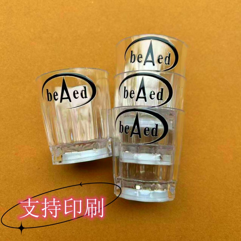 Concierto bar apoyos brillante flor recta parpadeo taza de vino LED colorido taza octogonal