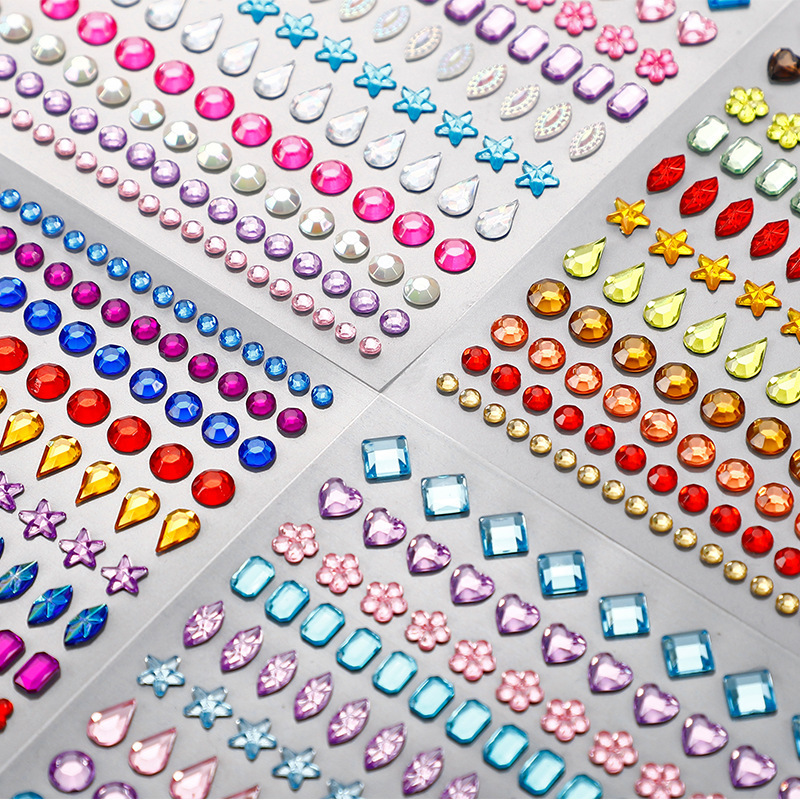 Spot Girl Stage Face Makeup Diamond Stickers Korean and Japanese DIY Acrylic Electroplated Nail Crystal Diamond Stickers