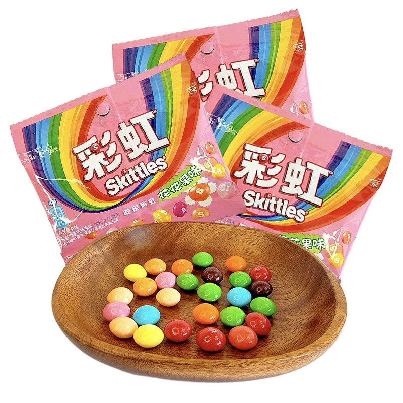 Конфеты (Skittles) 9 г × 10 пакетиков — ассорти фруктовых и ягодных вкусов, маленькие пачки
