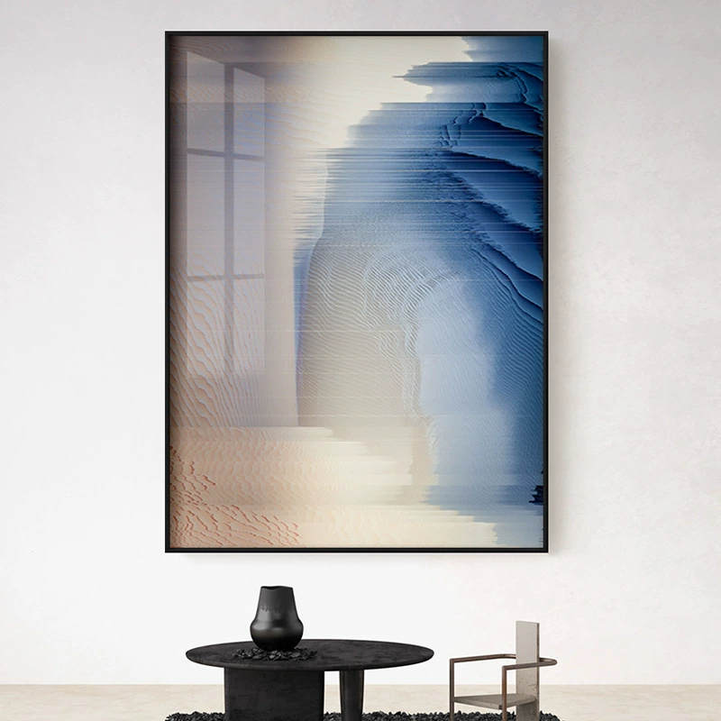 Современная минималистичная синяя абстрактная большая гостиная декоративная картина на фоне дивана модель комнаты крыльцо подвесная картина