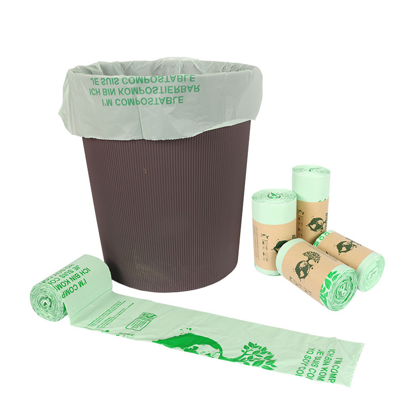 Full Biodegradable Garbage Bag Thickened Household Plastic Bag Flat Mouth Continuous Roll Bag pla Kitchen Waste Bag for Hair