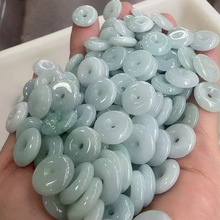 缅甸翡翠A货20mm平安扣吊坠男女款翡翠平安扣散件DIY手串挂件批发