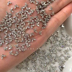 ネット赤mini蝶ジルコン美甲ドリル超フラッシュ精緻合金ミニ爪アクセサリー