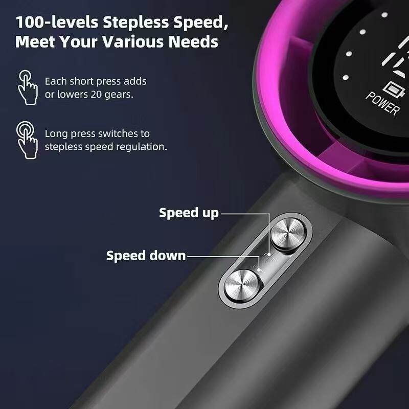 S001 人気のハンドヘルド小型ファン USB 充電 100 スピードデジタルディスプレイミニ高速ハンドヘルドタービン暴力ファン|undefined