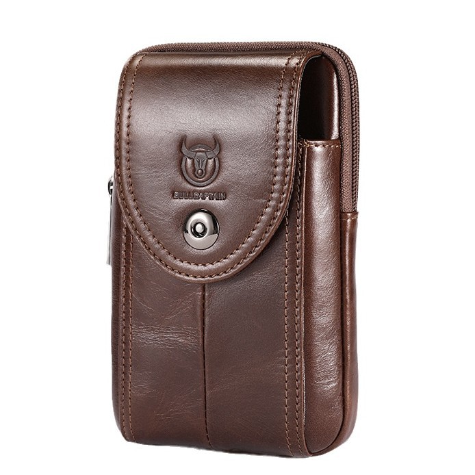 Capitán Niu cuero hombres cinturón de cuero multifuncional gancho cuero genuino 5.5.6.4.7 pulgadas teléfono móvil caja registradora bolso de la cintura