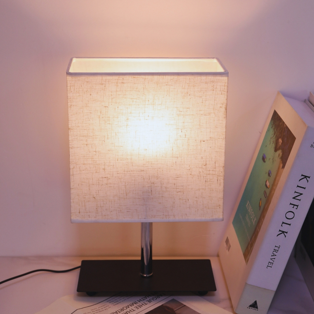 Cross-Border USB Fabric Table Lamp for Study, Living Room, Bedroom, Bedside Table Decoration, Led Dimmable, Eye Protection, Simple and Minimalist
