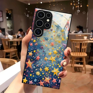满屏彩色星星适用于三星S26+手机壳s24ultra钢化玻璃s21FE/23plus