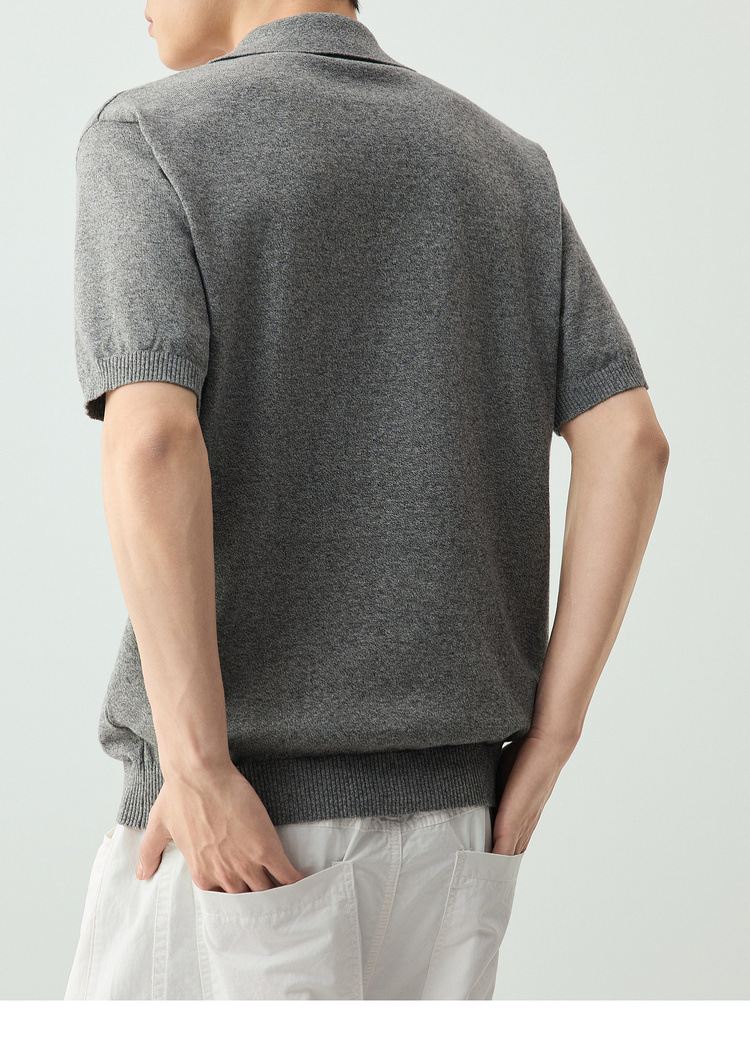 Áo polo nam cổ bẻ tay ngắn kiểu hải âu, chất liệu cotton thoáng mát — đen chi tiết 24