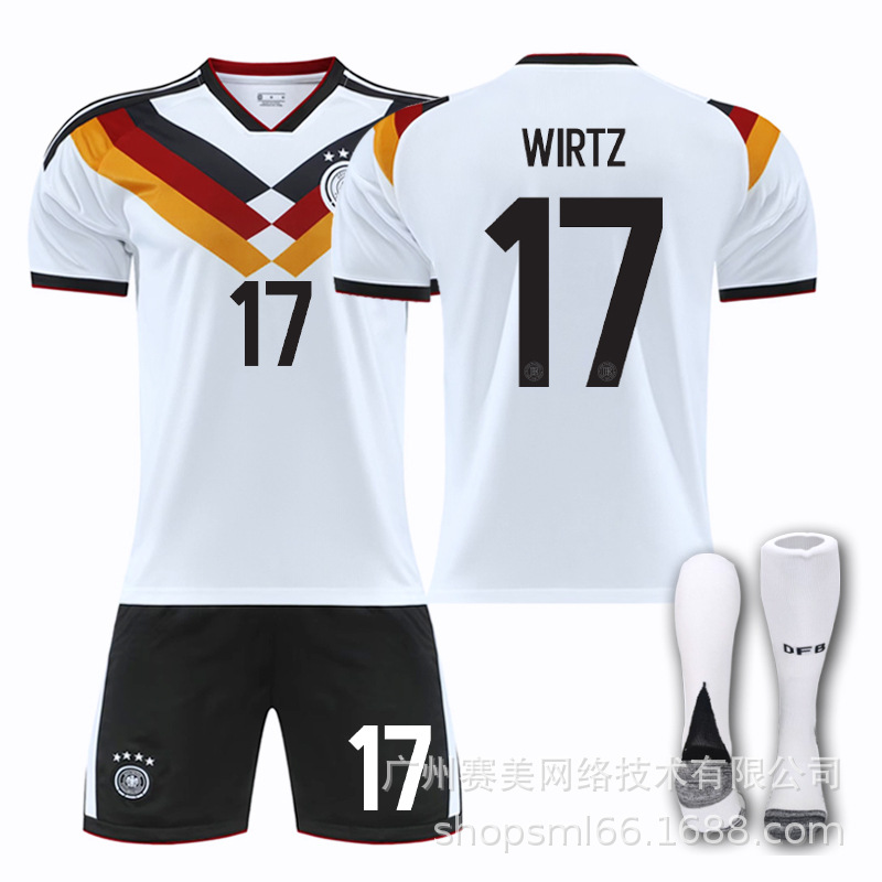 25-26 Selección nacional alemana No. 17 Wirtz Fútbol Trajes masculinos 8 Cross 13 Mueller Copa Mundial