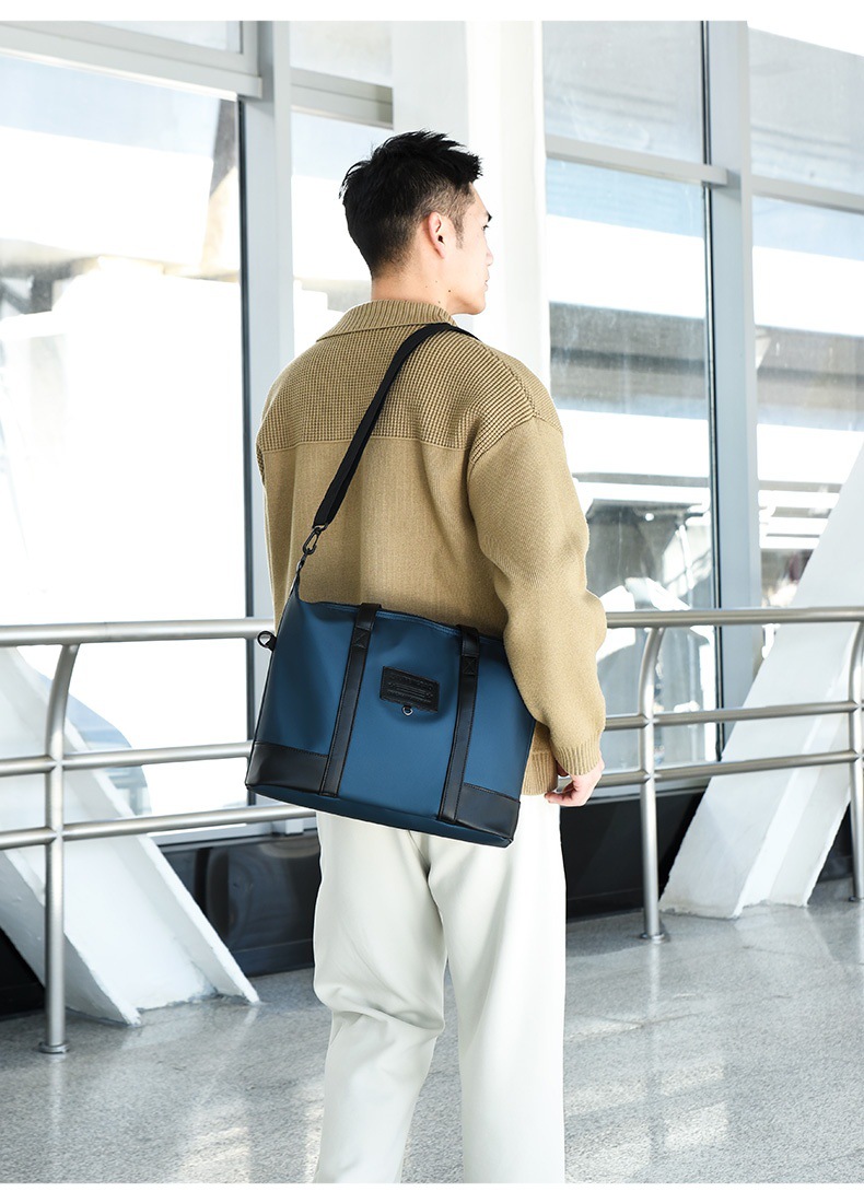 Men's business casual large-capacity travel bag, Korean-style fashionable handbag, lightweight crossbody bag, simple briefcase undefined