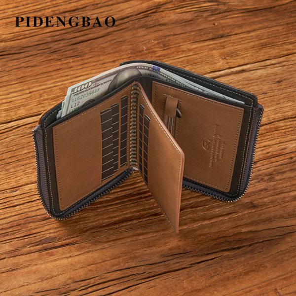 universal capacious casual retro wallet with zipper