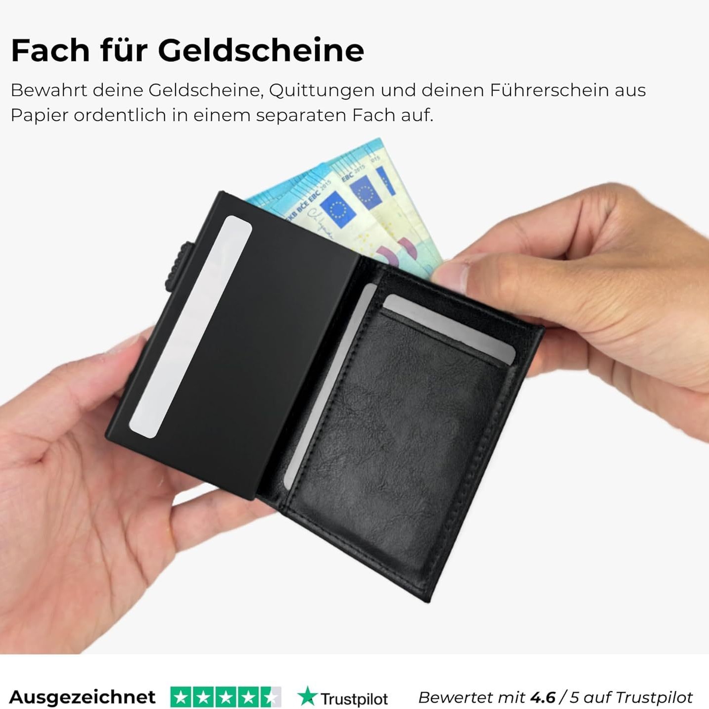 Amazon RFID imitación antimagnética billetera de cuero creativa metal de aluminio bolsas de tarjetas dobles cartera de hombre