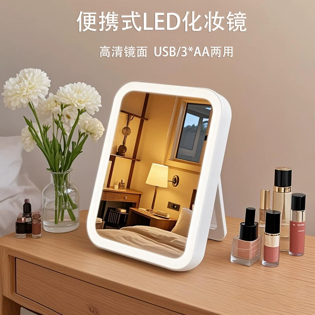 LED-светодиодный складной столик-освещение, батарея, портативное зеркало с подсветкой, эффект зеркала