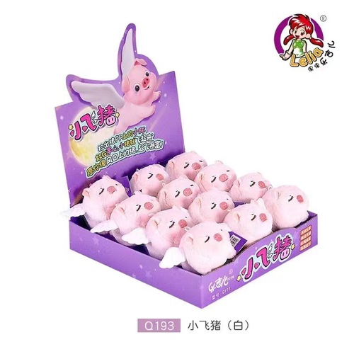 Lucky the Pig Plush Toy with Waving Tail, Flying Pig Figurine, Pull-String Animatronic Stuffed Animal, Cute Doll