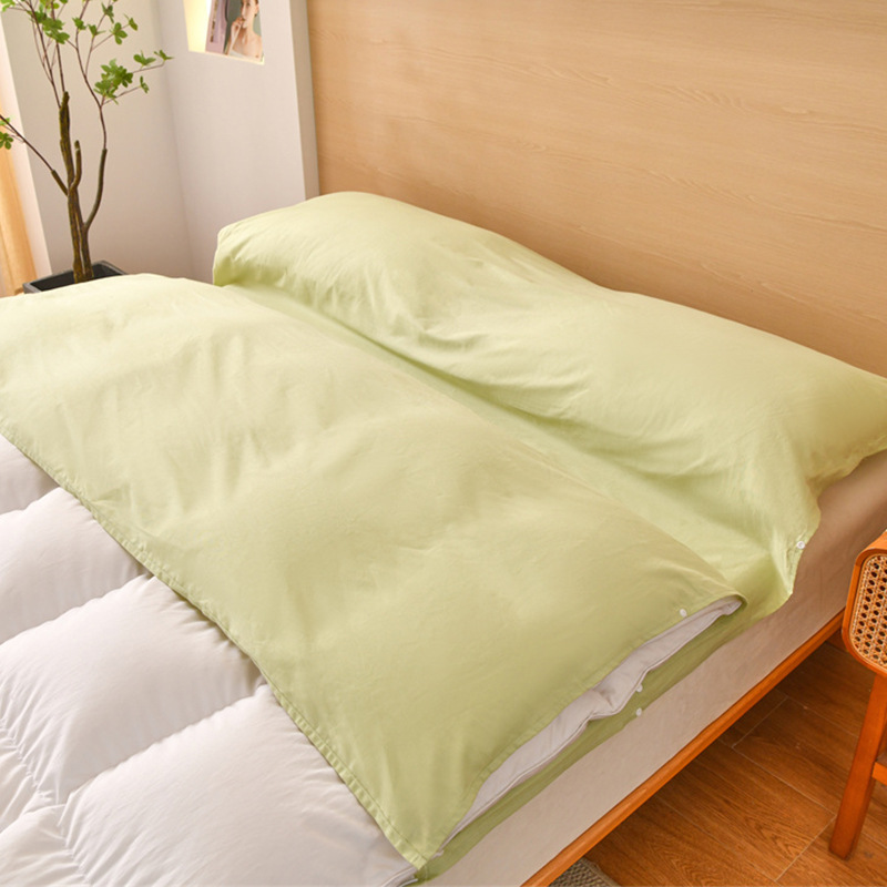 Saco de dormir sucio de hotel de algodón puro, sábana de viaje, funda de edredón, juego portátil de cuatro piezas para viajes de negocios