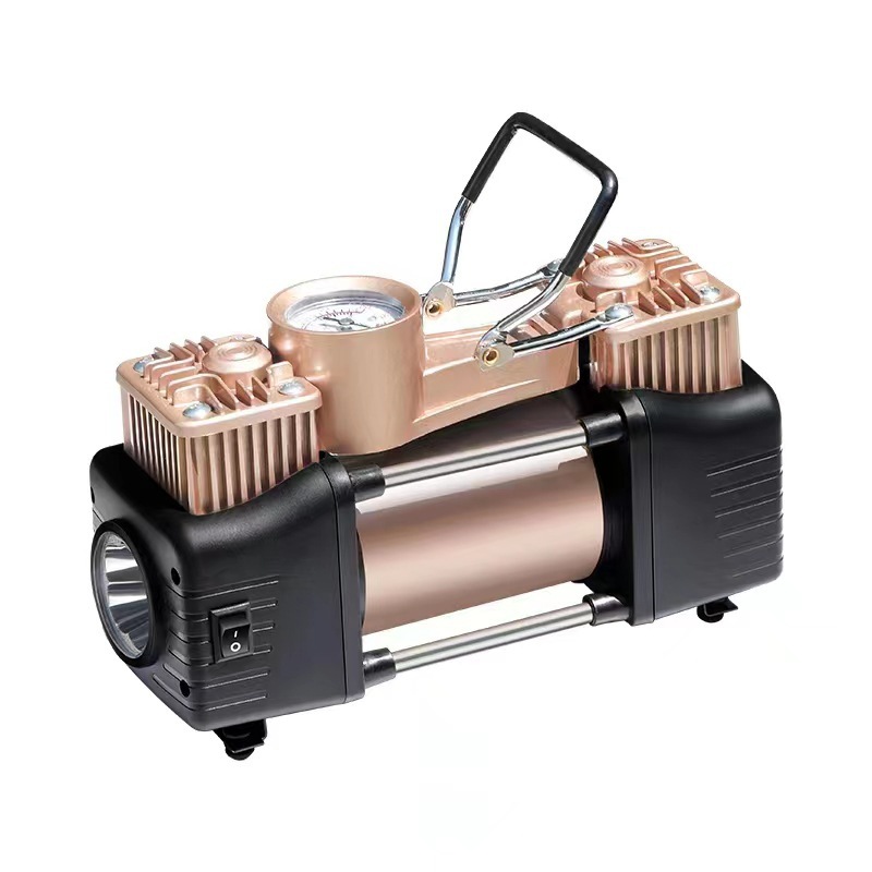 Bomba de aire portátil para automóviles neumáticos eléctricos de alta potencia 12V baterías de bomba de aire de doble cilindro