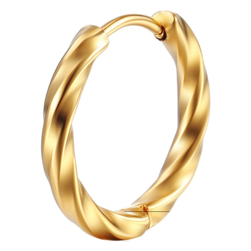 Simple Light Luxury High-end Twisted Titanium Steel Ear Ring Earrings Niche Design All-match Internet Celebrity Fashionable Accessories