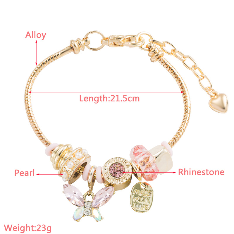 Fashion Geometric Butterfly Copper Artificial Rhinestones Bracelets