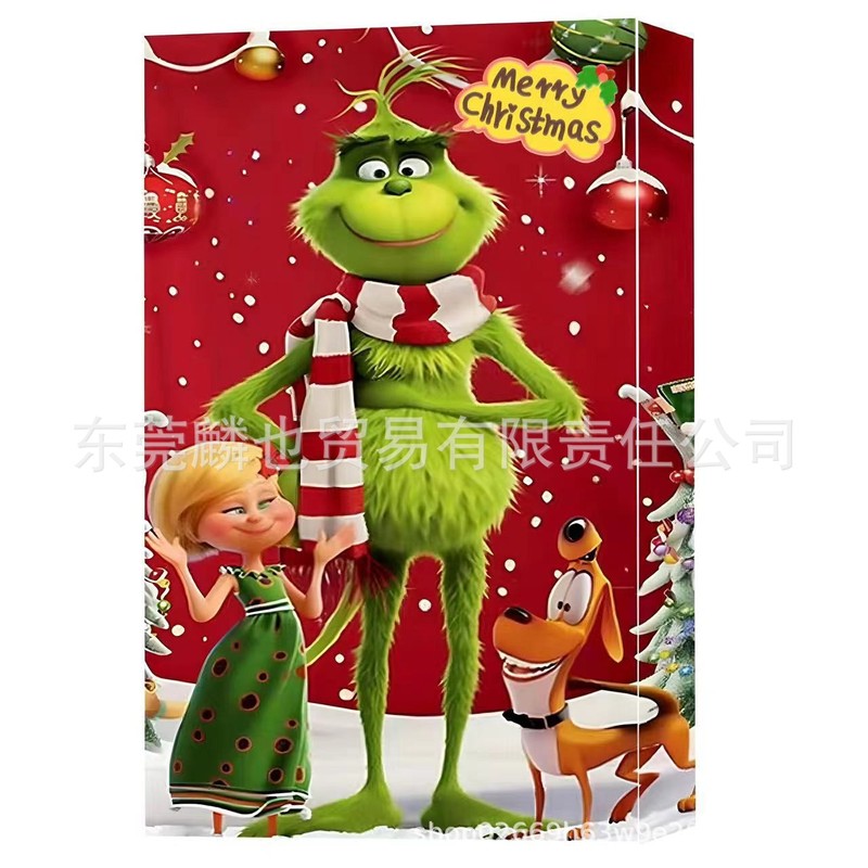 2025 クロスボーダー グリンチ アドベント カレンダー クリスマス ブラインドボックス グリーンヘア カウントダウン ハロウィン 24 ギフト ブラインドボックス|undefined