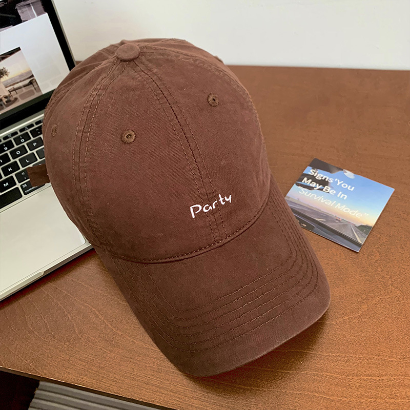 Sombrero de béisbol bordado amarillo para mujeres, sombrero de brillo amplio, sombrero de boca de pato, sombrero coreano, sombrero de cabeza grande