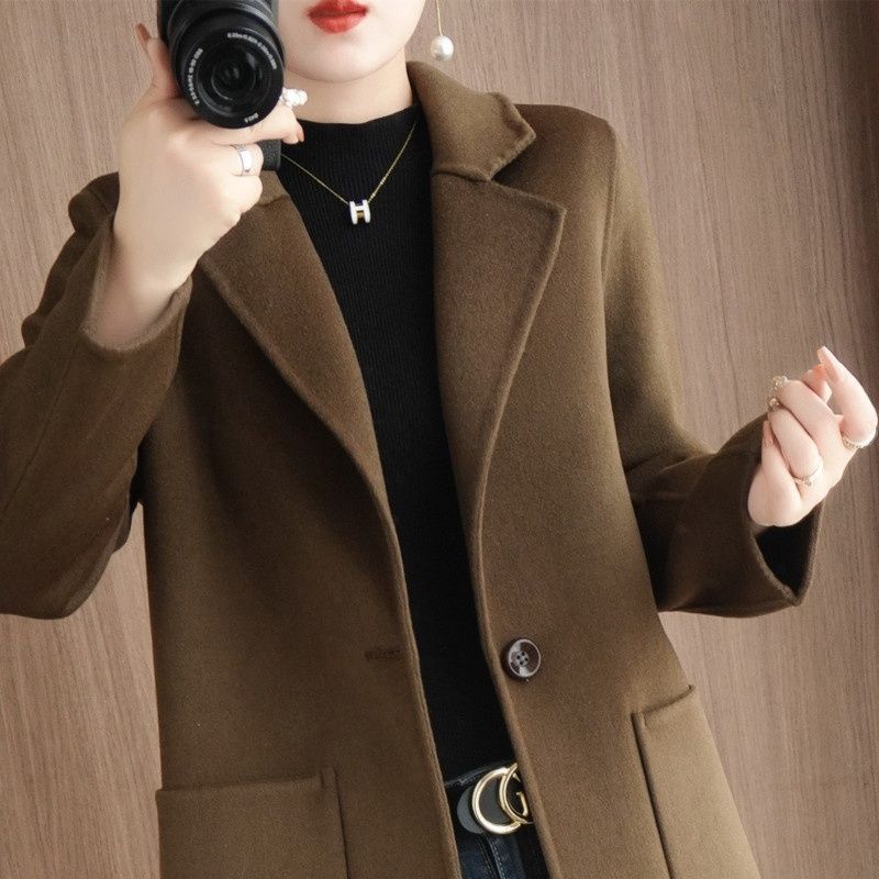Double-Sided Woolen Wool Coat Off-Season Clearance Small Slim Fit High-End Versatile British Coat