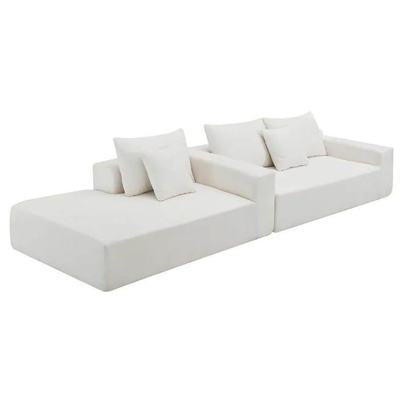 Transfronterizo Wabi-Jifeng Apartamento pequeño Sala de estar Módulo de tofu Concubina real Sofá de tela minimalista italiano Sofá de compresión