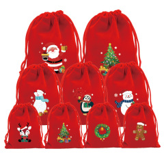 メーカー卸売り大赤色クリスマス綿布袋クリスマスリンゴキャンディー包装袋ギフト袋クロスボーダーポケット