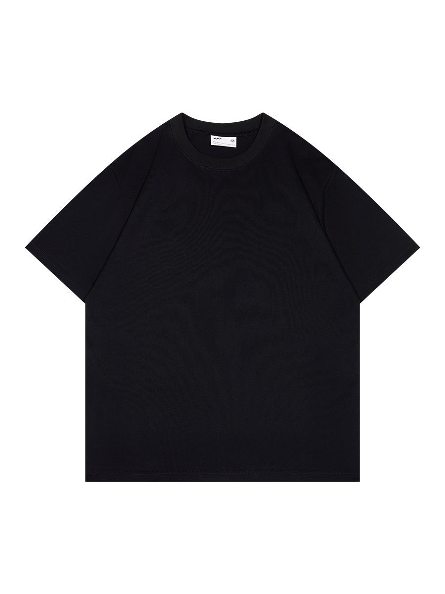 Nuevos productos de verano 260g camiseta de algodón pesado marca de moda calle suelta blanca de manga corta camisa de fondo de color sólido para hombre al por mayor