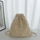 2024 New Style Simple Woven Mesh Bag Drawstring Backpack Ins Style Knitted Tote Bag Cross-border Fresh Style