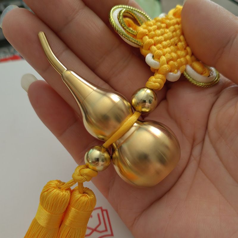 铜葫芦开口空心葫芦化五二黑保车门厅挂件红色色中国结绳