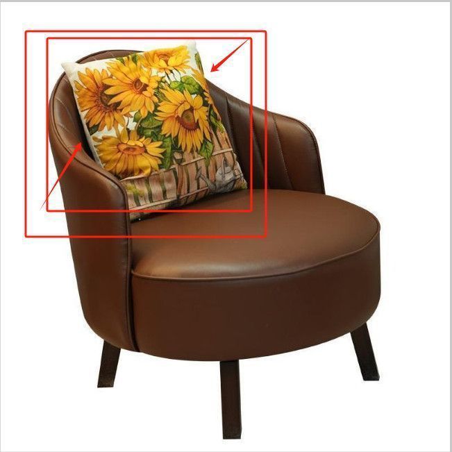 Flores rodeadas de respaldo sofá giratorio individual relajación sala de estar balcón casero silla de cuero retro dormitorio