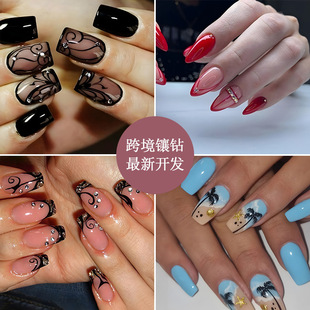 False nail patch European and American French wear nail piece cross-border diamond wear nail piece finished wholesale nails