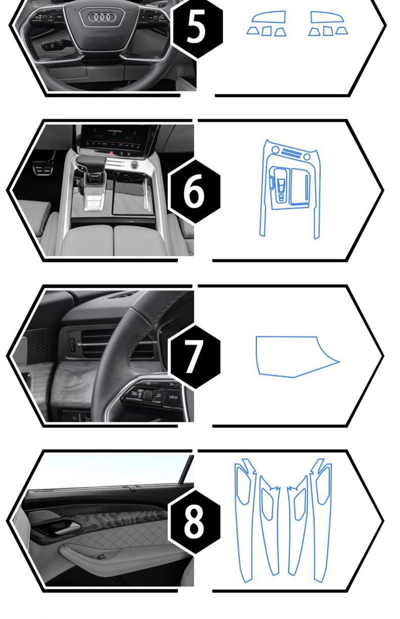 Suitable for 22 Audi Q6 interior film, instrument panel navigation screen film, car film, gear shift center console film, modification