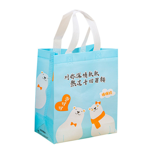 Disposable Non-woven Carry-Along Bag for Takeaway Soup and Rice Fast Food Packing, Eco-Friendly, Thickened, Waterproof, Commercial, Membrane-Coated, Customizable