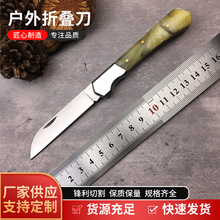 厂家直销户外折叠水果刀 高硬度木柄手工折叠刀 精美多功能折刀