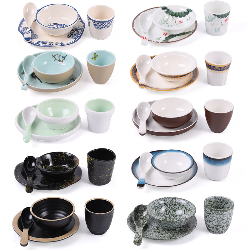 Food GrAde MelAmine A5 Hotel TAblewAre ImitAtion PorcelAin Set Dishes And PlAtes Hotel RestAurAnt Hot Pot TAble Four-piece Set Food GrAde MelAmine A5 Hotel TAblewAre ImitAtion PorcelAin Set Dishes And PlAtes Hotel RestAurAnt Hot Pot TAble Four-piece Set