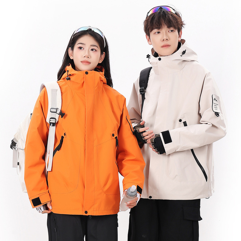 Jacket Outdoor Windproof and Waterproof Two-Piece Autumn and Winter Jacket Detachable Mountaineering Jacket for Men and Women Factory Direct Sale