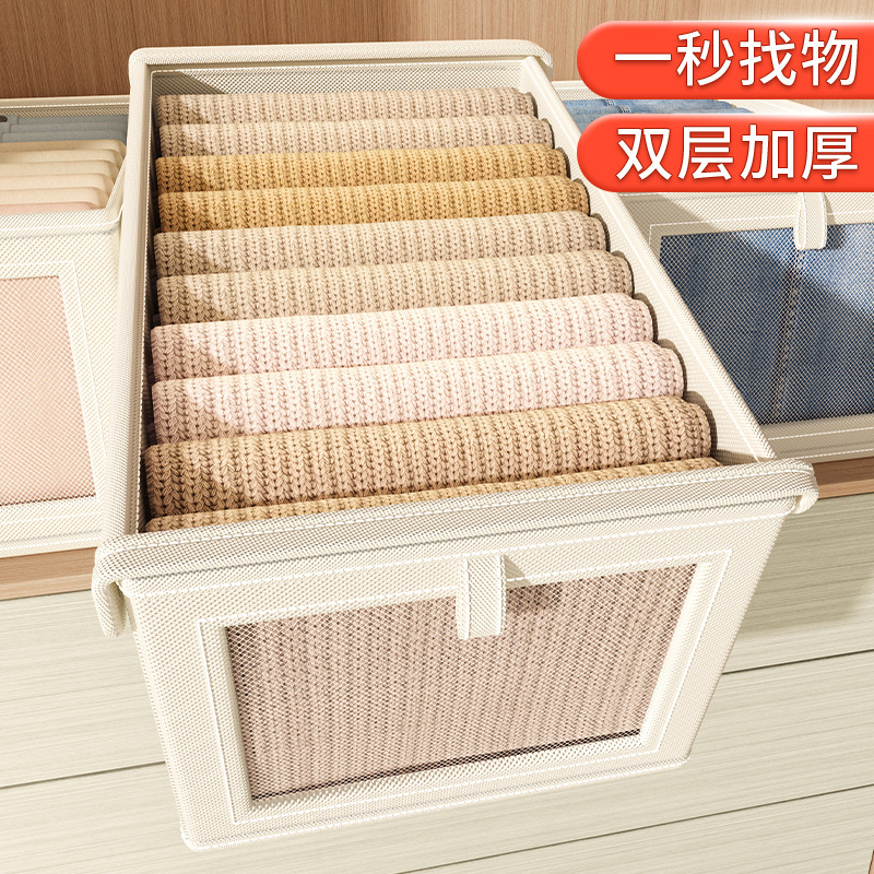牛津布开窗卧室衣物带盖收纳盒家用衣服防尘收纳箱大号阳台整理箱|undefined