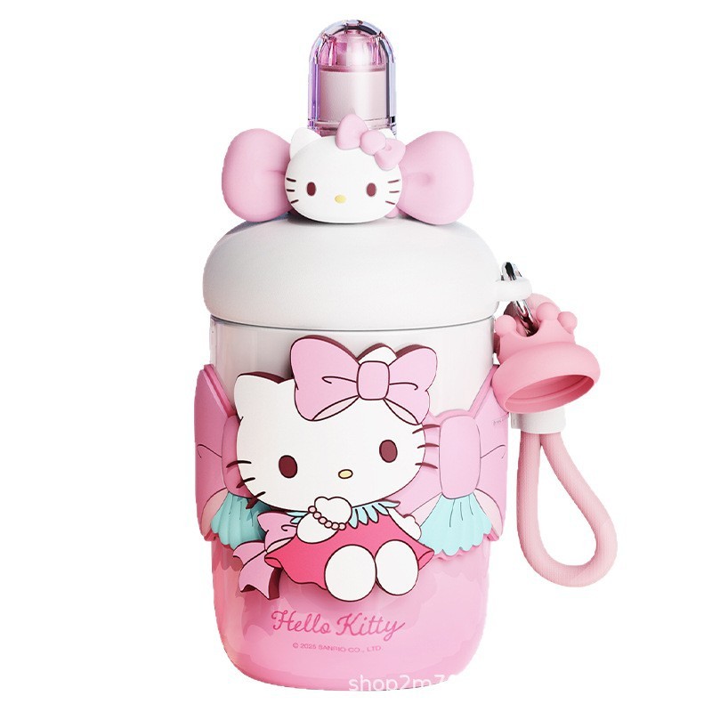 Hellokitty保温杯可爱女生高颜值2025新款儿童不锈钢保冷吸管水杯|undefined