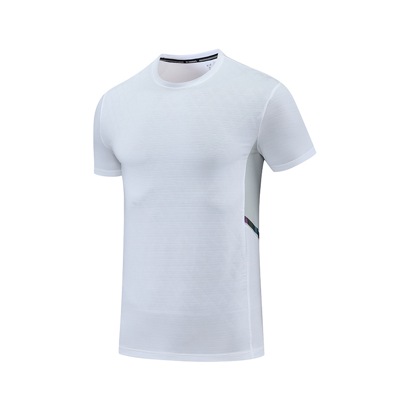 2022 verano hombres deportes hielo seda ropa de secado rápido manga corta T transfronteriza casual ligero fitness correr cuello redondo Camiseta
