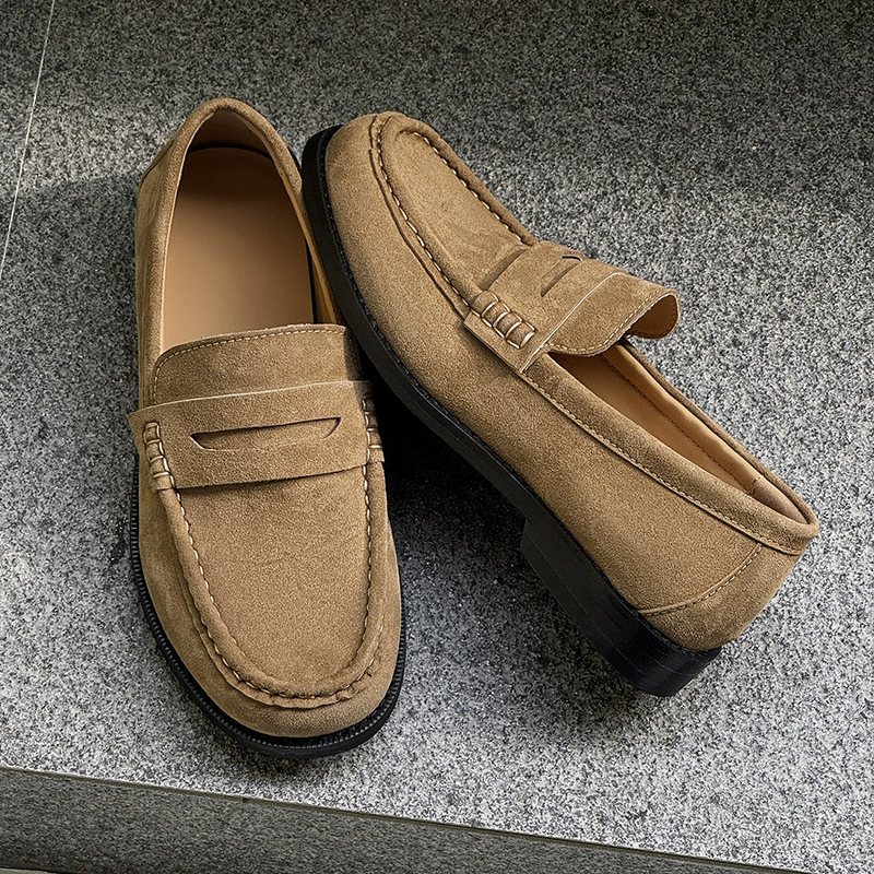 Атмосферная основа мягкая подошва старых денег ветра Lefu туфли один педаль ленивые туфли на работе, нишевые повседневные дикие кожаные туфли