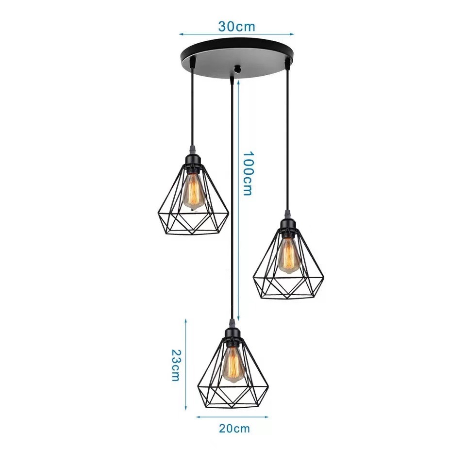 Proveedores transfronterizos al por mayor tres cabezas retro industrial lámparas de restaurante lámparas de pasillo lámparas de candelabros pequeños hoteles residenciales Zhongshan