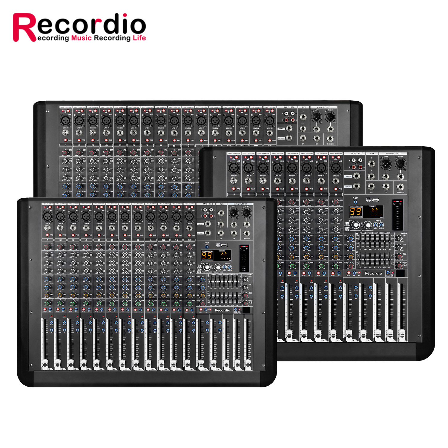 GAX-MQ8 新款MQ系列 专业8通道带99DSP7段均衡器大功率功放调音台