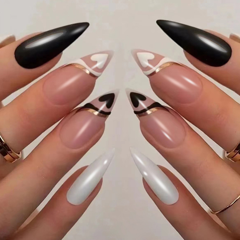 long fuchsia nail stickers