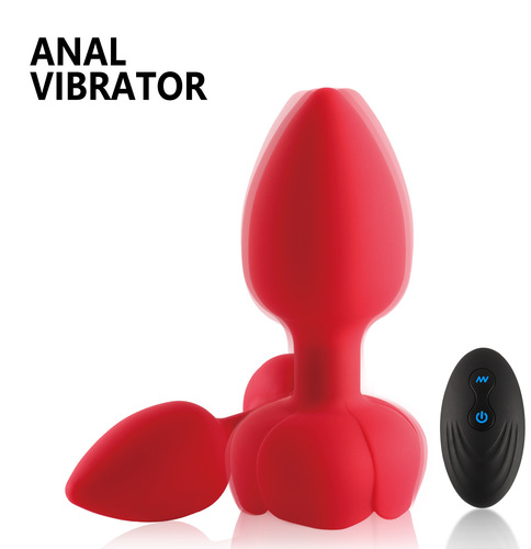 Masturbator back garden rose with light luminous silicone anal plug wireless remote control electric vibration adult products for men and women