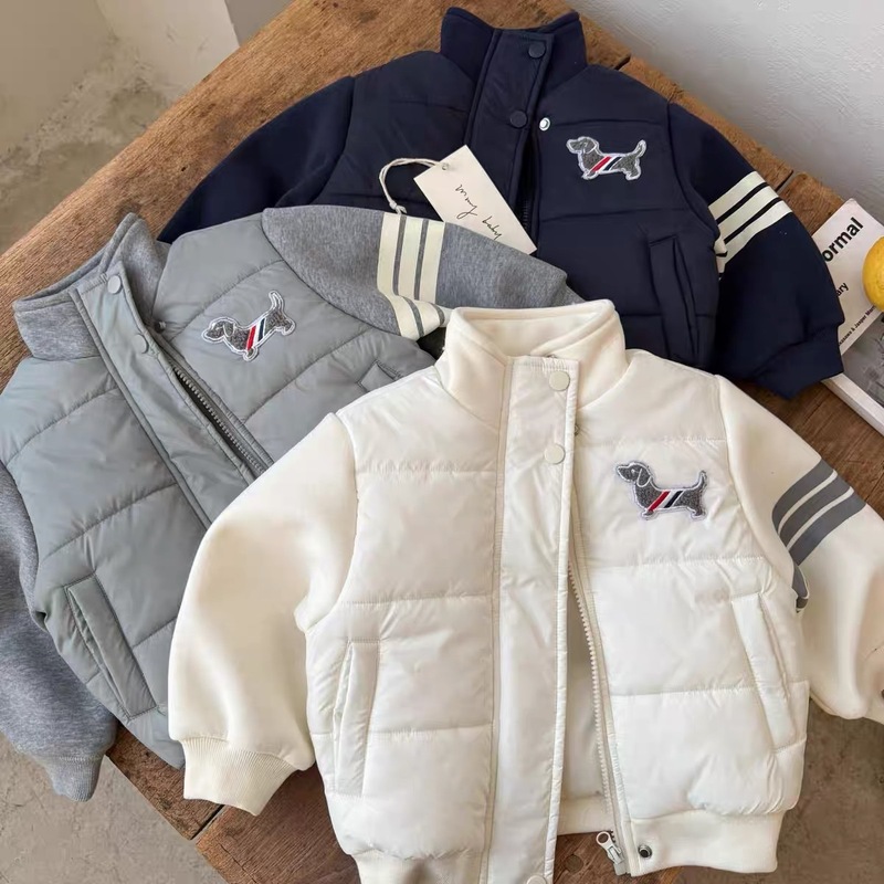 Little Bear Children's Quilted Jacket 2025 Winter Boys Tb Trendy Brand Jacket Baby Children's Warm Baseball Jacket Cotton Jacket